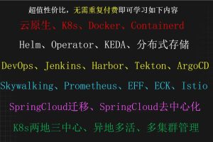 K8s企业级深度研修：云原生、DevOps、可观测性、弹性伸缩、服务网格、异地多活